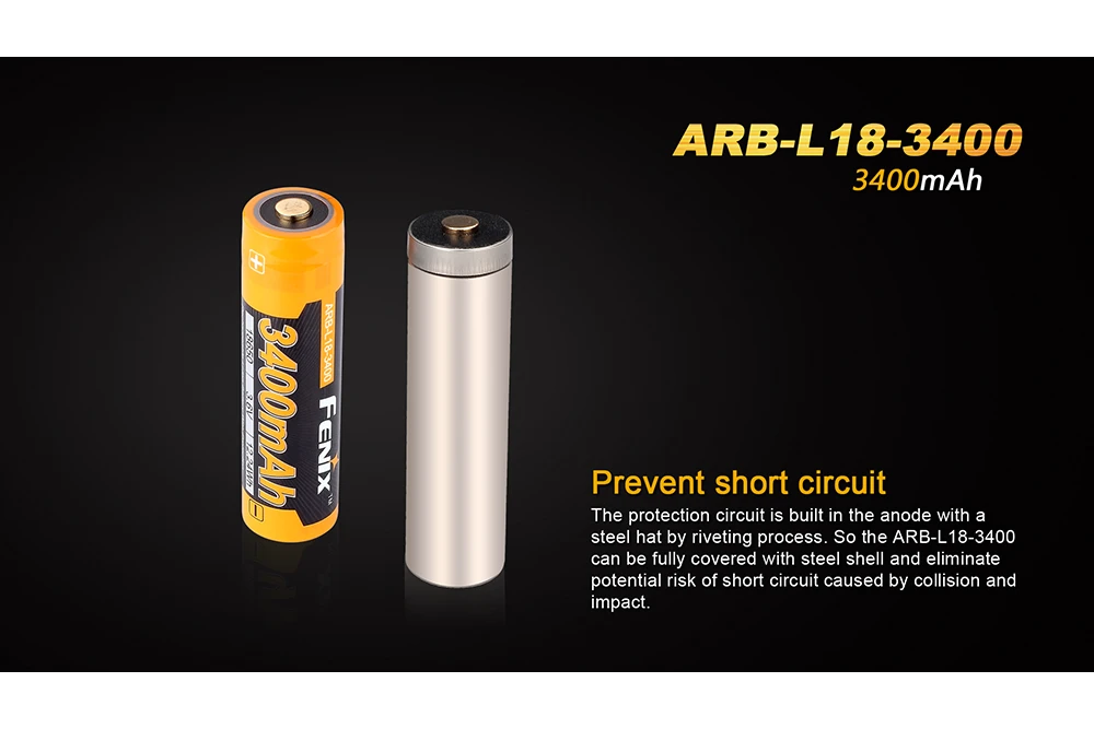 Fenix ARB-L18-3400mAh Rechargeable 18650 Battery 2 Fenix ARB-L18-3400mAh Rechargeable 18650 Battery - Image 2