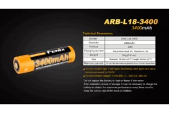 Fenix ARB-L18-3400mAh Rechargeable 18650 Battery 11 Fenix ARB-L18-3400mAh Rechargeable 18650 Battery -Fenix Shop 3400 5 97885