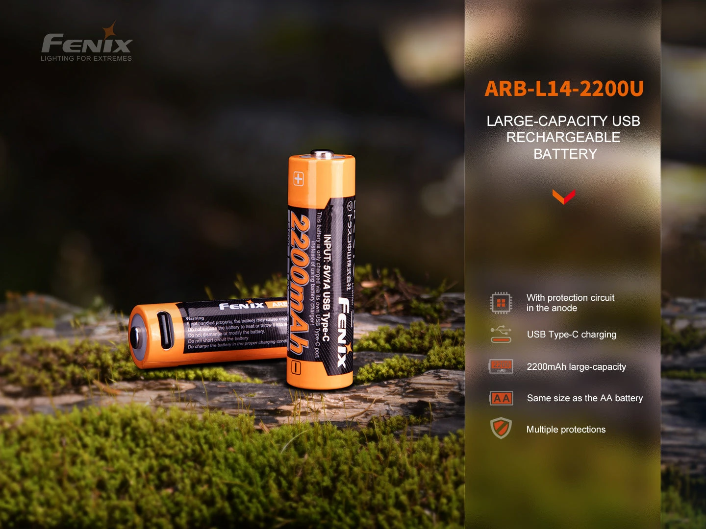 Fenix USB Rechargeable Li-ion AA Size Battery 2 Fenix USB Rechargeable Li-ion AA Size Battery - Image 2