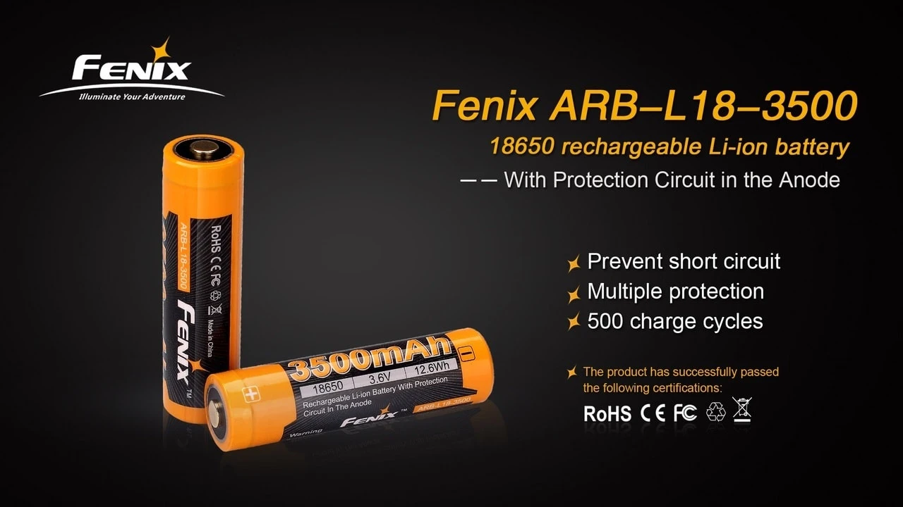 Fenix ARB-L18-3500 High-Capacity 18650 Battery - 3500mAh 2 Fenix ARB-L18-3500 High-Capacity 18650 Battery - 3500mAh - Image 2