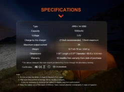 Fenix ARB-L14-1050 3.6V USB Rechargeable Li-ion AA Battery -Fenix Shop Fenix ARB L14 1050 specification