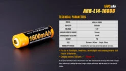 Fenix ARB-L14-1600U 1.5V USB Rechargeable Li-ion AA Battery 18 Fenix ARB-L14-1600U 1.5V USB Rechargeable Li-ion AA Battery -Fenix Shop Fenix ARB L14 1600U parameters