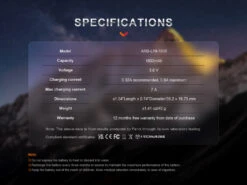 Fenix ARB-L18-1600 Rechargeable 18350 Battery 15 Fenix ARB-L18-1600 Rechargeable 18350 Battery -Fenix Shop Fenix ARB L18 1600 18350 rechargeable battery specifications