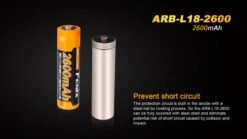 Fenix ARB-L18-2600 High-Capacity 18650 Battery - 2600mAh 8 Fenix ARB-L18-2600 High-Capacity 18650 Battery - 2600mAh -Fenix Shop Fenix ARB L18 2600 Battery short circuit