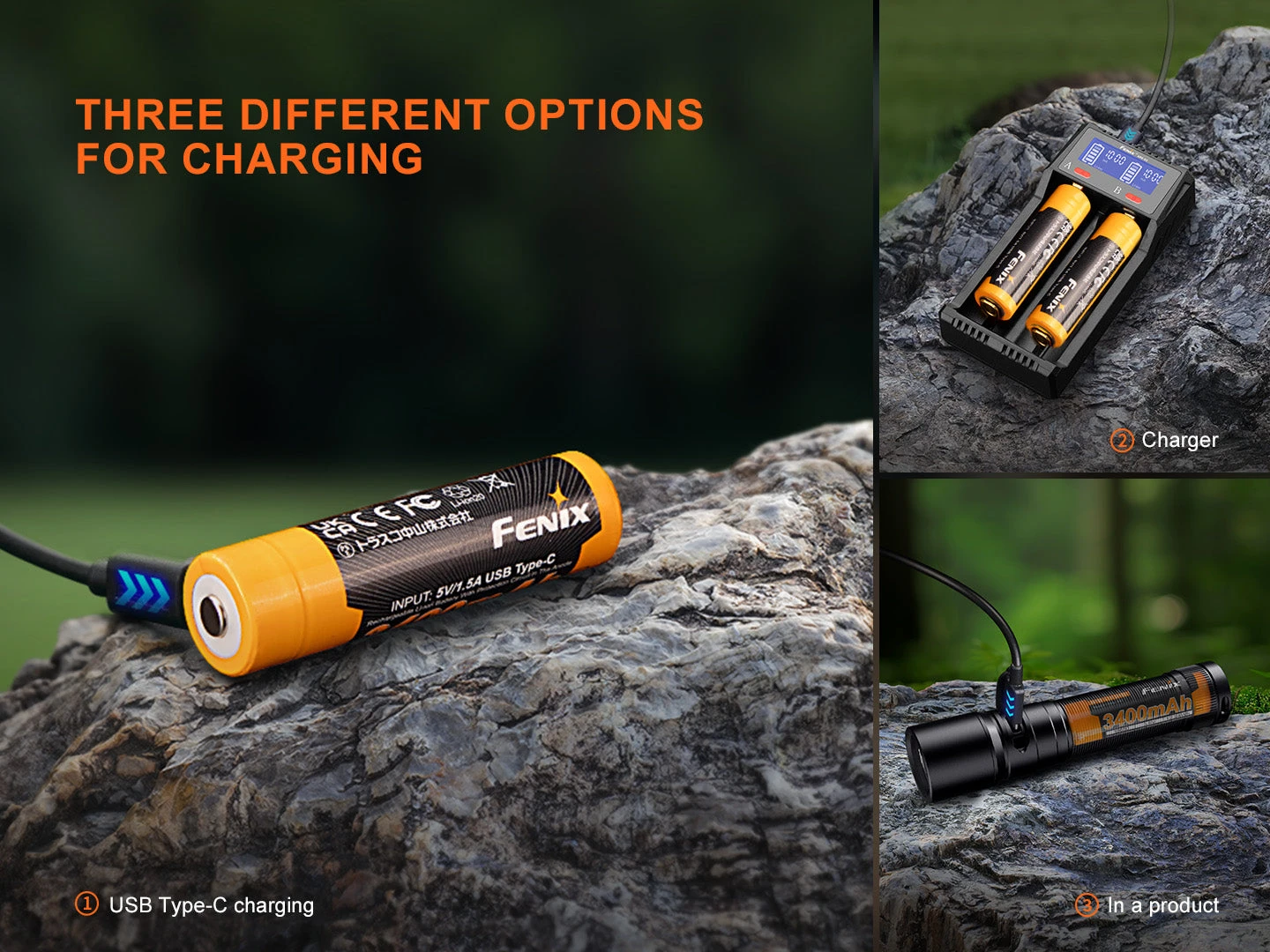 Fenix ARB-L18-3400U V3 USB-C Rechargeable 18650 Battery 3 Fenix ARB-L18-3400U V3 USB-C Rechargeable 18650 Battery - Image 3