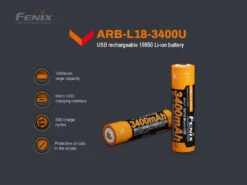 Fenix ARB-L18-3400U Micro-USB Rechargeable 18650 Battery -Fenix Shop Fenix ARB L18 3400U rechargeable battery main