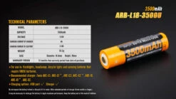 Fenix ARB-L18-3500U USB Rechargeable Li-ion 18650 Battery 16 Fenix ARB-L18-3500U USB Rechargeable Li-ion 18650 Battery -Fenix Shop Fenix ARB L18 3500U rechargeable battery parameters