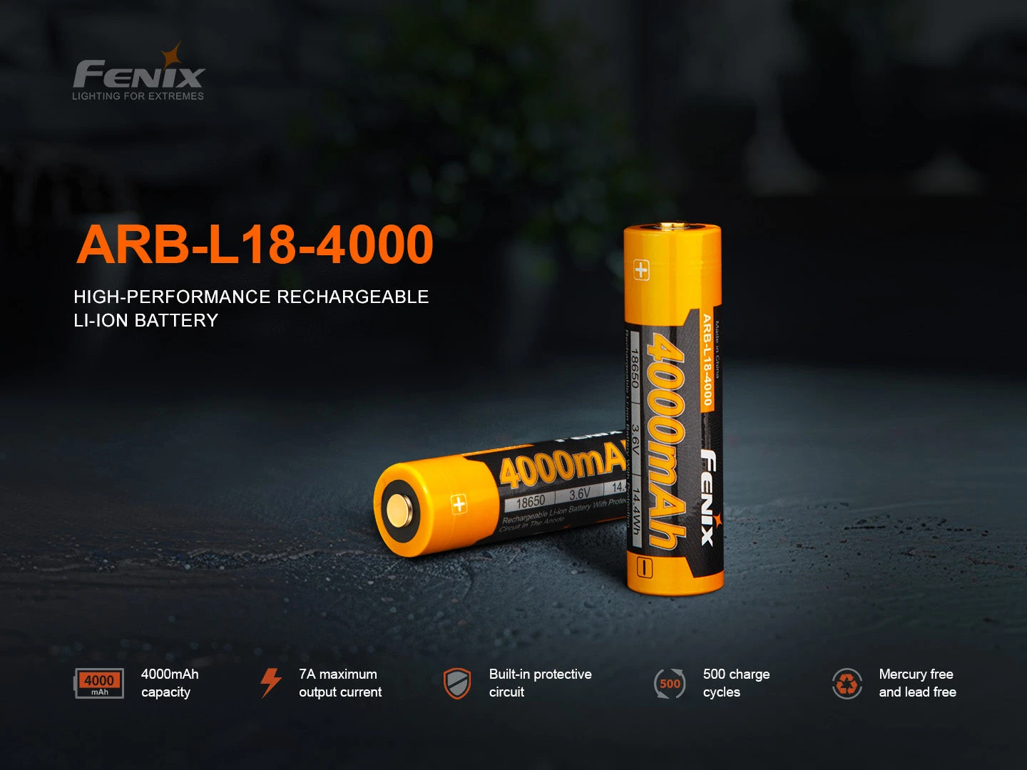Fenix ARB-L18-4000 High-Capacity 18650 Battery - 4000mAh 2 Fenix ARB-L18-4000 High-Capacity 18650 Battery - 4000mAh - Image 2