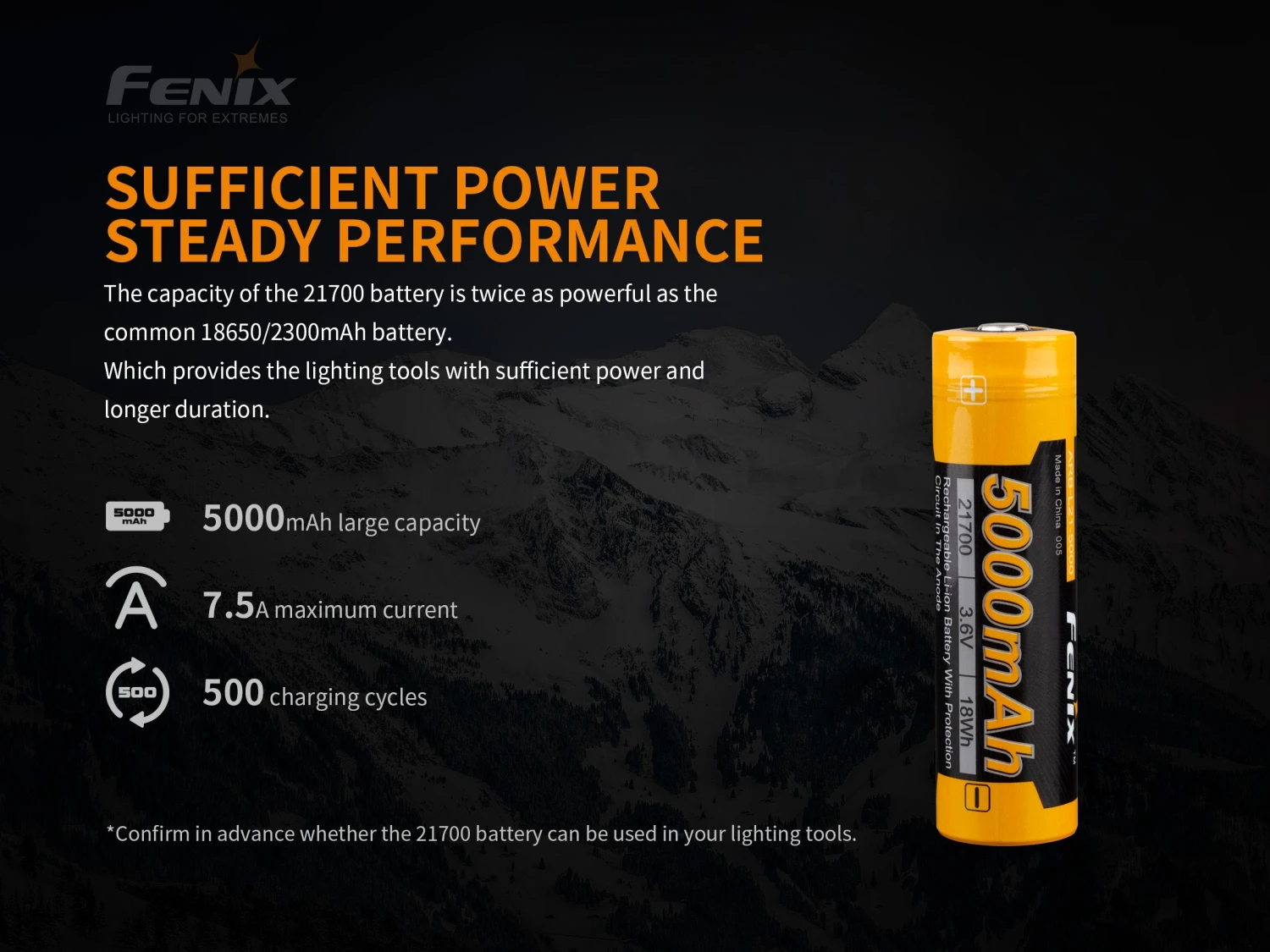 Fenix ARB-L21-5000 V2 Rechargeable 21700 Rechargeable Battery 6 Fenix ARB-L21-5000 V2 Rechargeable 21700 Rechargeable Battery - Image 6