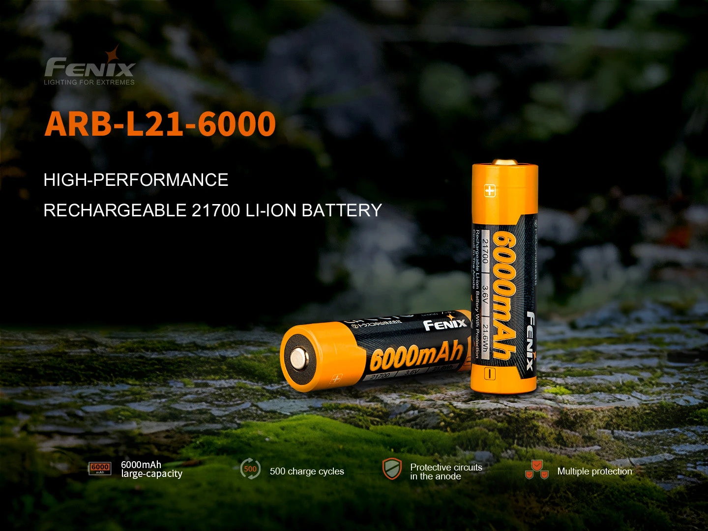 Fenix ARB-L21-6000 Rechargeable 21700 Li-ion Battery - 6000 MAh 2 Fenix ARB-L21-6000 Rechargeable 21700 Li-ion Battery - 6000 MAh - Image 2