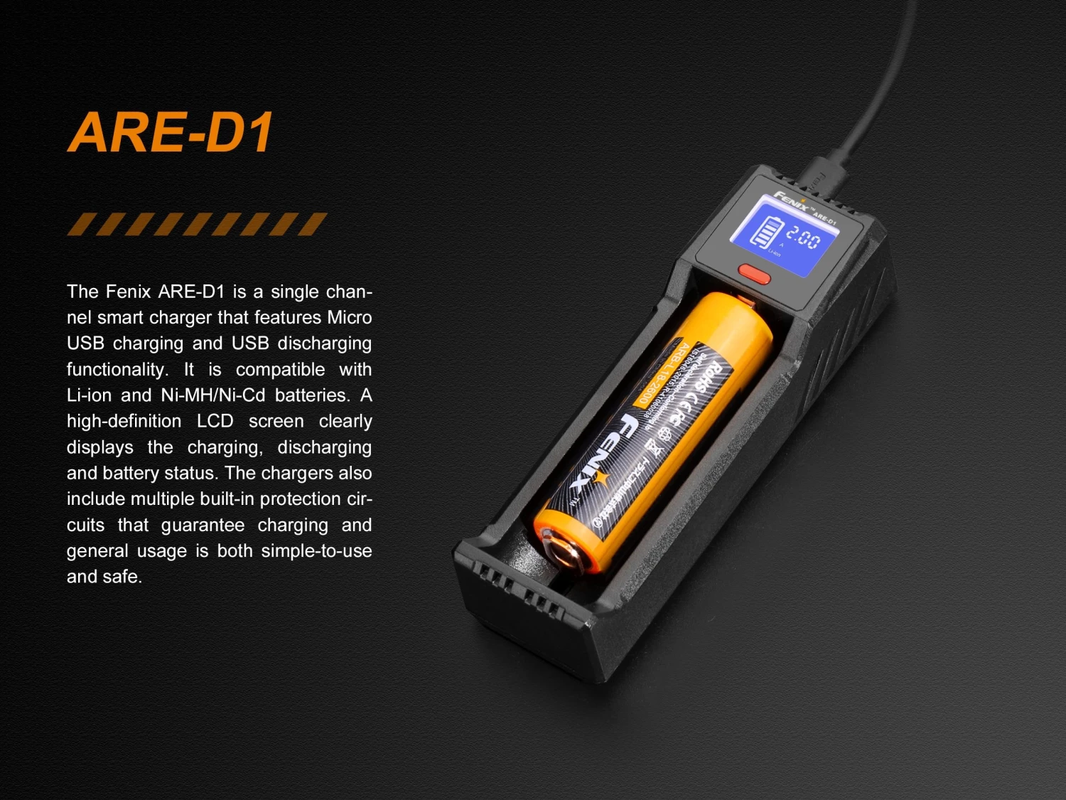 Fenix ARE-D1 Single Channel Smart Battery Charger 5 Fenix ARE-D1 Single Channel Smart Battery Charger - Image 5
