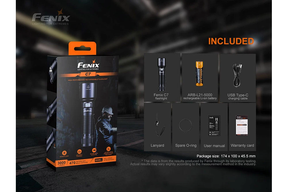 Fenix C7 High-performance Rechargeable LED Flashlight - 3000 Lumens 15 Fenix C7 High-performance Rechargeable LED Flashlight - 3000 Lumens - Image 15