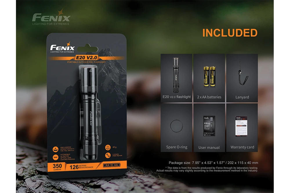 Fenix E20 V2.0 EDC Flashlight - 350 Lumens 13 Fenix E20 V2.0 EDC Flashlight - 350 Lumens - Image 13