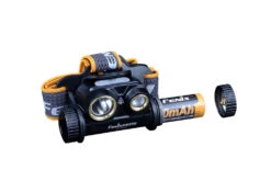 Fenix HM65R Rechargeable LED Headlamp - 1400 Lumens -Fenix Shop Fenix HM65R rechargeable LED headlamp front battery