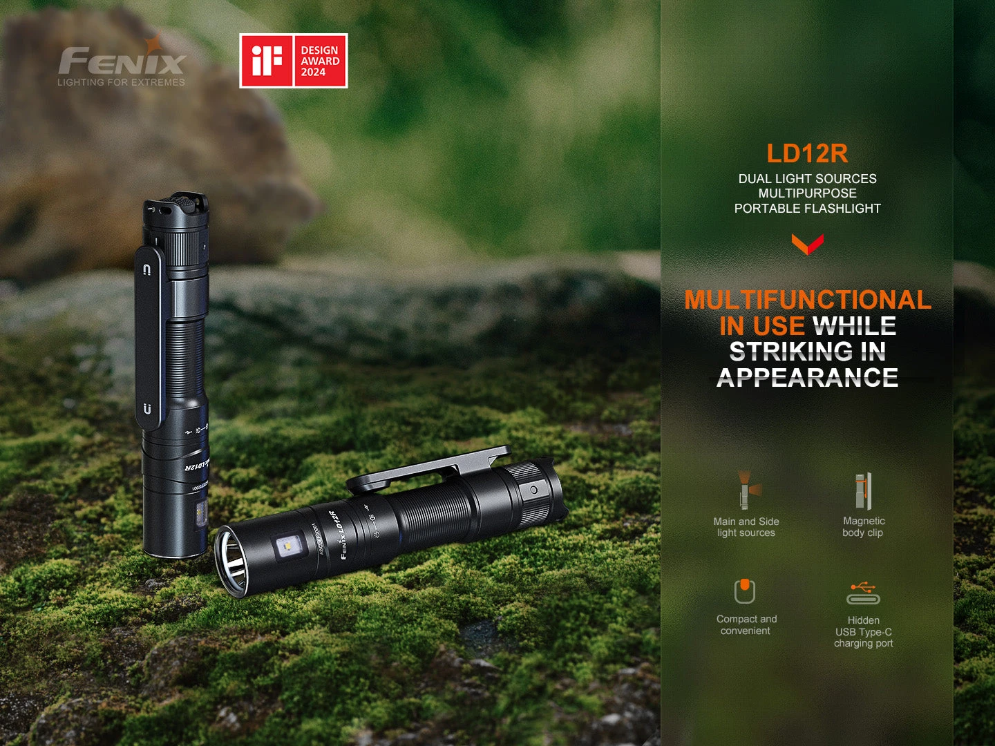 Fenix LD12R Dual Light Flashlight - 600 Lumens 3 Fenix LD12R Dual Light Flashlight - 600 Lumens - Image 3