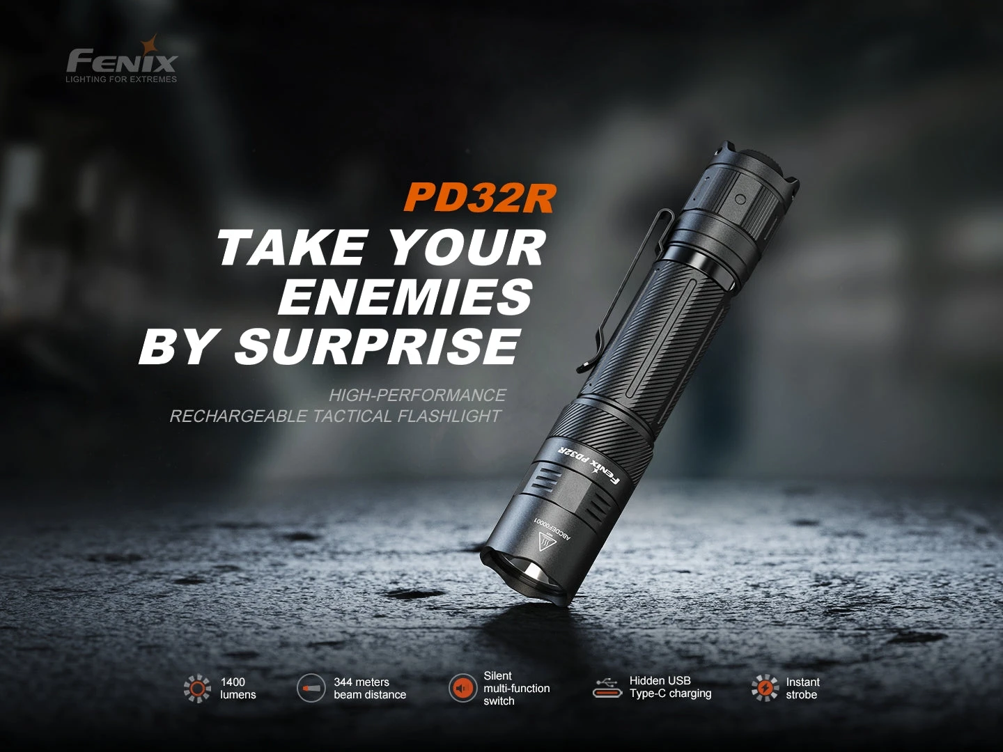 Fenix PD32R Rechargeable Silent Switch LED Flashlight 3 Fenix PD32R Rechargeable Silent Switch LED Flashlight - Image 3