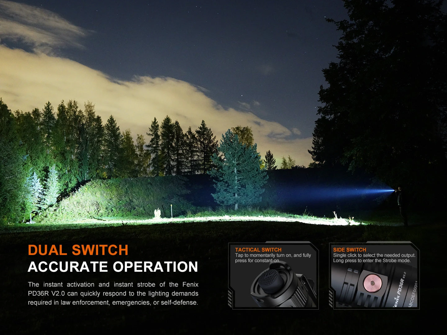 Fenix PD36R V2 Tactical LED Flashlight - Texas Flag Cerakote Finish 5 Fenix PD36R V2 Tactical LED Flashlight - Texas Flag Cerakote Finish - Image 5