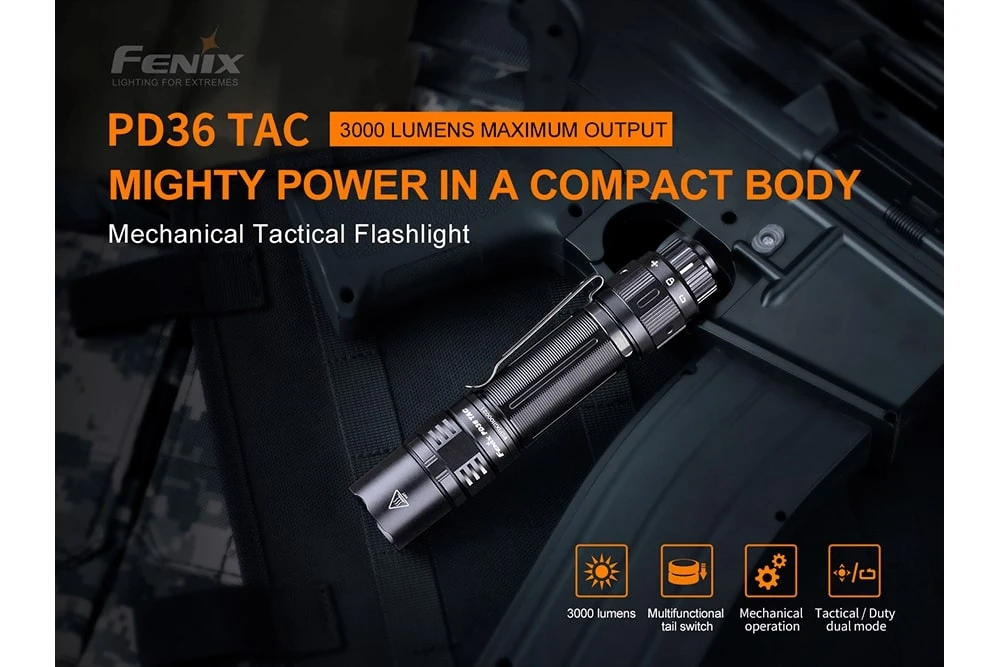 Fenix PD36 TAC Tactical Flashlight - 3000 Lumens 3 Fenix PD36 TAC Tactical Flashlight - 3000 Lumens - Image 3