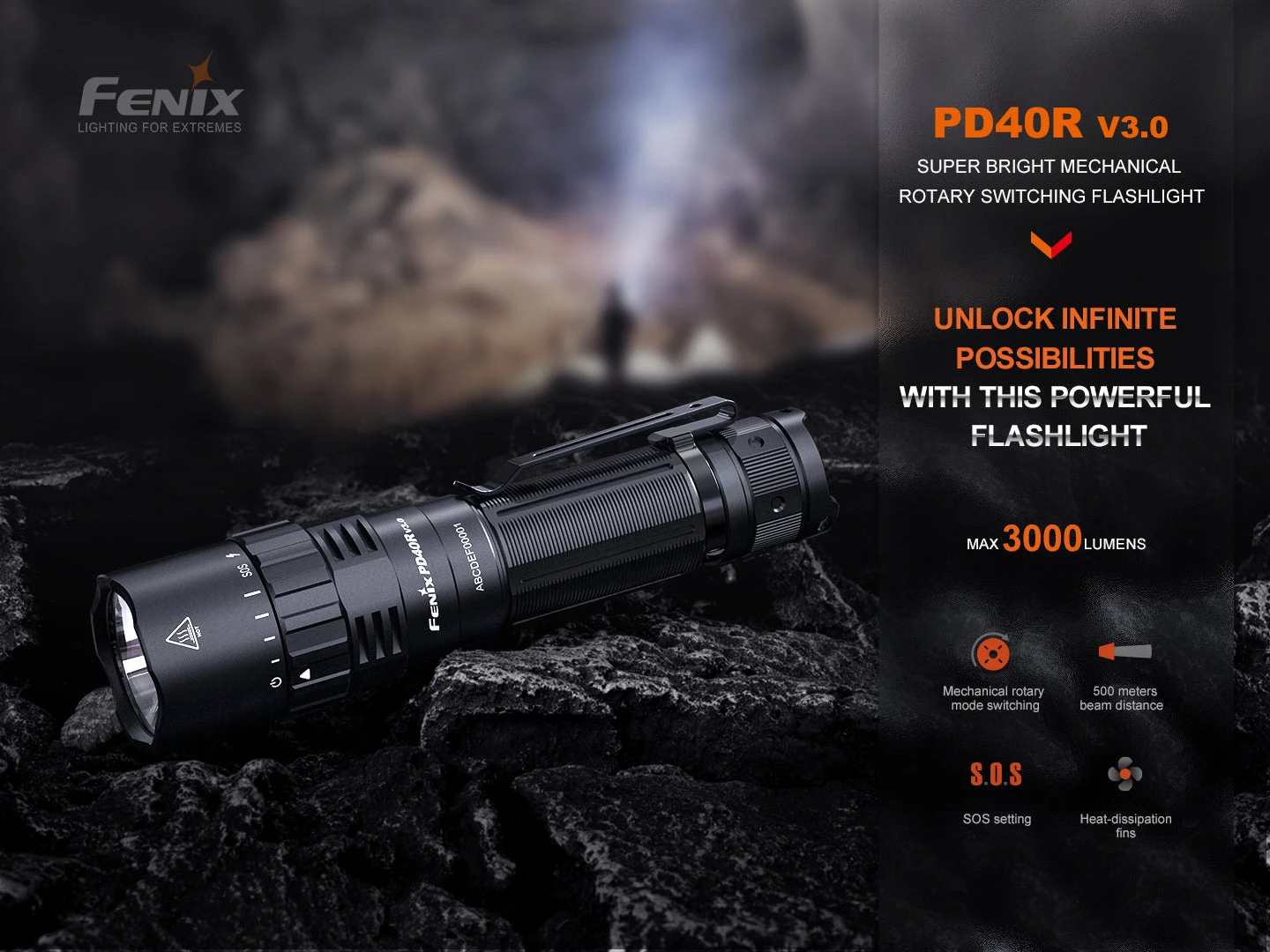 Fenix PD40R V3 Rechargeable Flashlight 3 Fenix PD40R V3 Rechargeable Flashlight - Image 3
