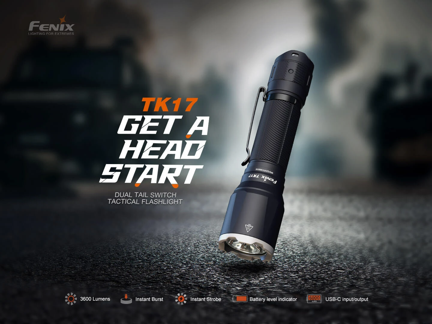 Fenix TK17 Dual Switch Tactical Flashlight 4 Fenix TK17 Dual Switch Tactical Flashlight - Image 4