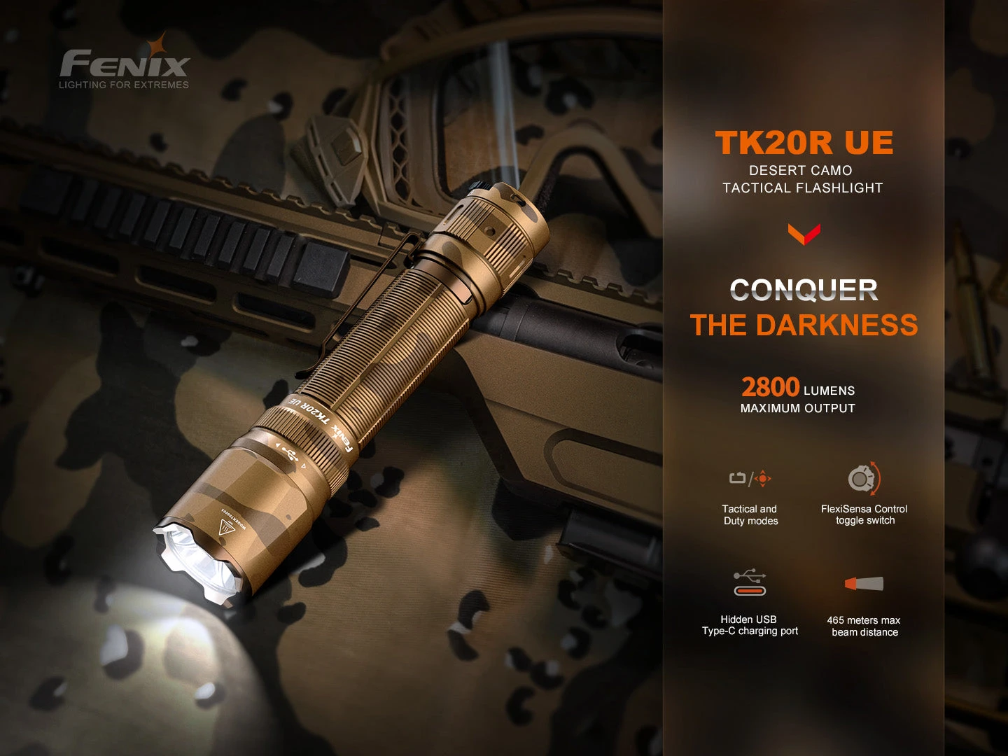 Fenix TK20R UE Tactical LED Flashlight - 2800 Lumens 3 Fenix TK20R UE Tactical LED Flashlight - 2800 Lumens - Image 3