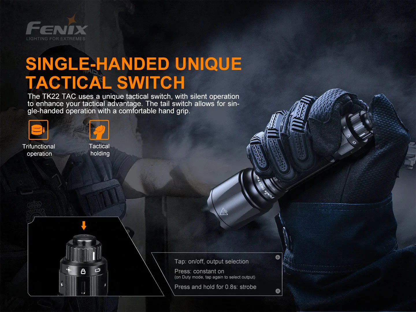 Fenix TK22 TAC Tactical Flashlight - 2800 Lumens 2 Fenix TK22 TAC Tactical Flashlight - 2800 Lumens - Image 2