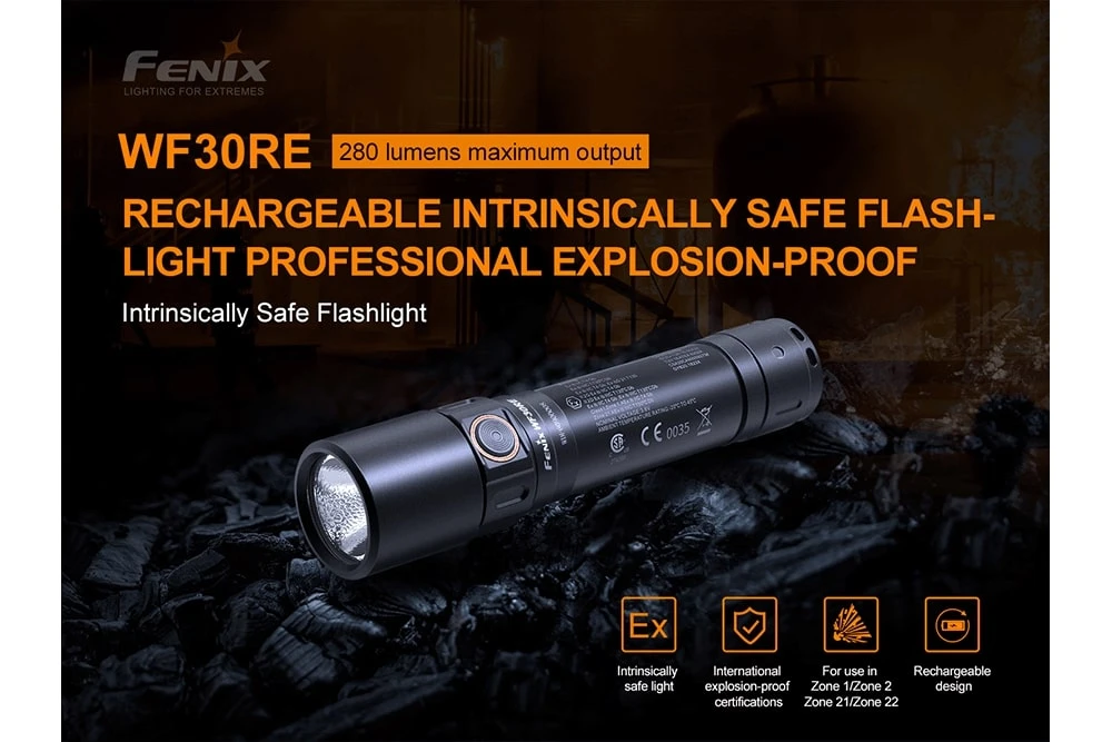 Fenix WF30RE Intrinsically Safe Flashlight - 280 Lumens 3 Fenix WF30RE Intrinsically Safe Flashlight - 280 Lumens - Image 3
