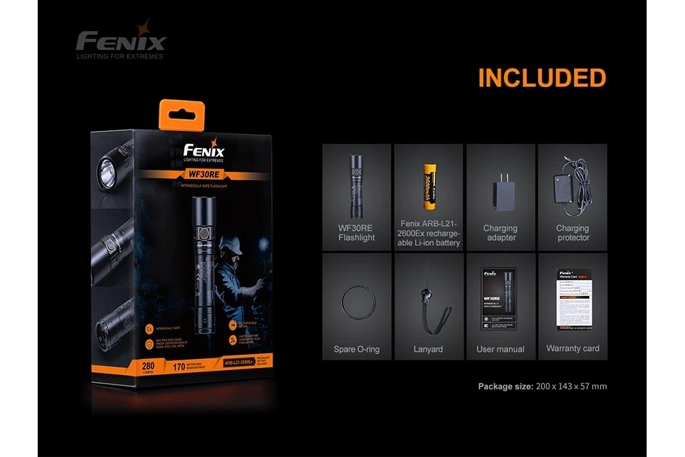 Fenix WF30RE Intrinsically Safe Flashlight - 280 Lumens 7 Fenix WF30RE Intrinsically Safe Flashlight - 280 Lumens - Image 7