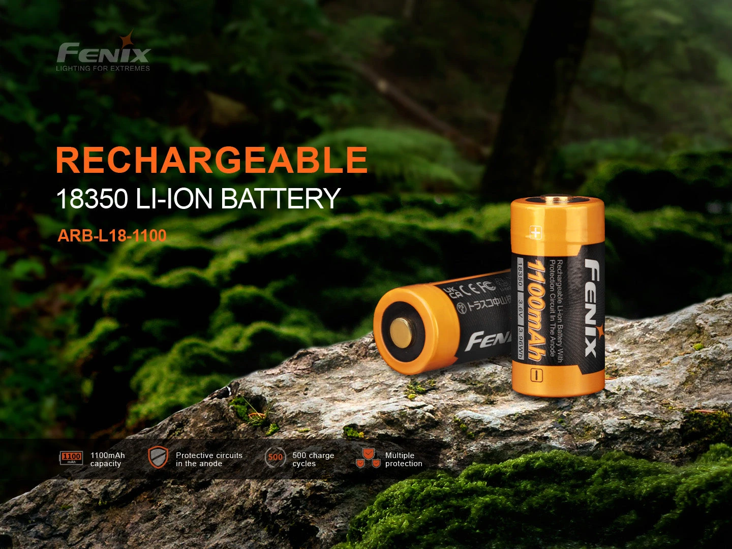 Fenix ARB-L18-1100 Rechargeable 18350 Battery 3 Fenix ARB-L18-1100 Rechargeable 18350 Battery - Image 3