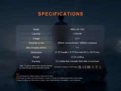 Fenix ARB-L18-1100 Rechargeable 18350 Battery 19 Fenix ARB-L18-1100 Rechargeable 18350 Battery -Fenix Shop arbl181100 specifications