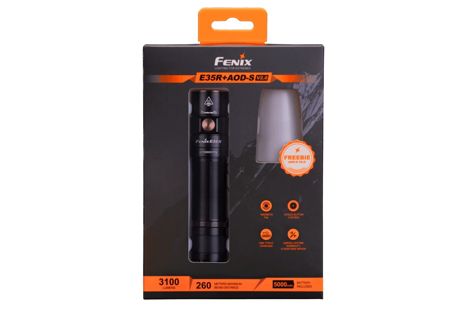 Fenix E35R Rechargeable LED Flashlight - Thin Red Line Cerakote Finish + FREE AOD-S V2 Diffuser 19 Fenix E35R Rechargeable LED Flashlight - Thin Red Line Cerakote Finish + FREE AOD-S V2 Diffuser - Image 19