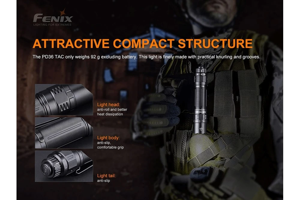 Fenix PD36 TAC Tactical Flashlight - 3000 Lumens 7 Fenix PD36 TAC Tactical Flashlight - 3000 Lumens - Image 7